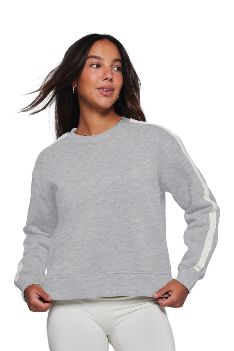 Sideline Fleece Sweatshirt, Main, color, Heather Grey/White