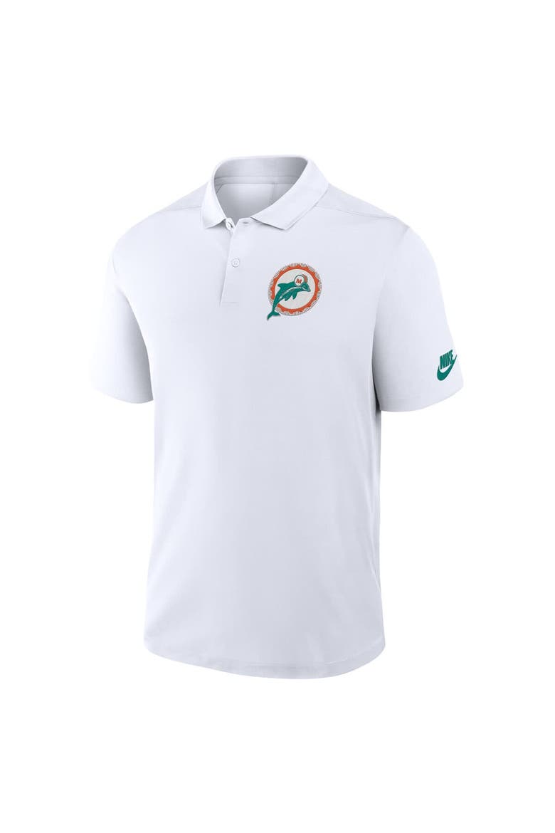 Men's Nike White Miami Dolphins Rewind Victory Performance Polo, Alternate, color, White