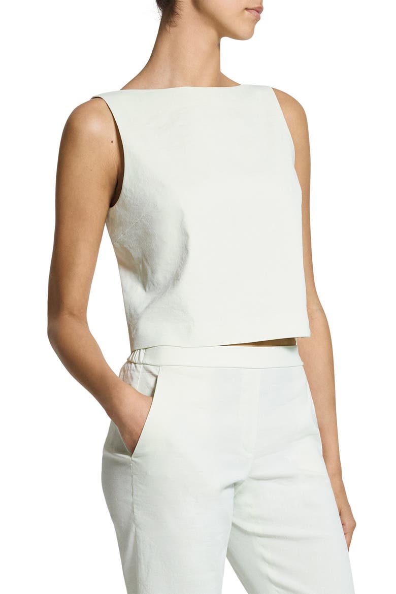 Boat Neck Sleeveless Shell, Alternate, color, LIGHT SEA GLASS