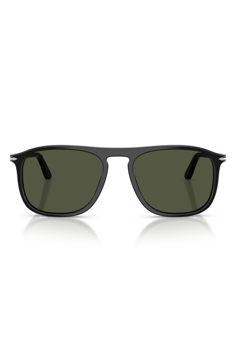 Persol 54mm Square Sunglasses, Main, color, Black / Green