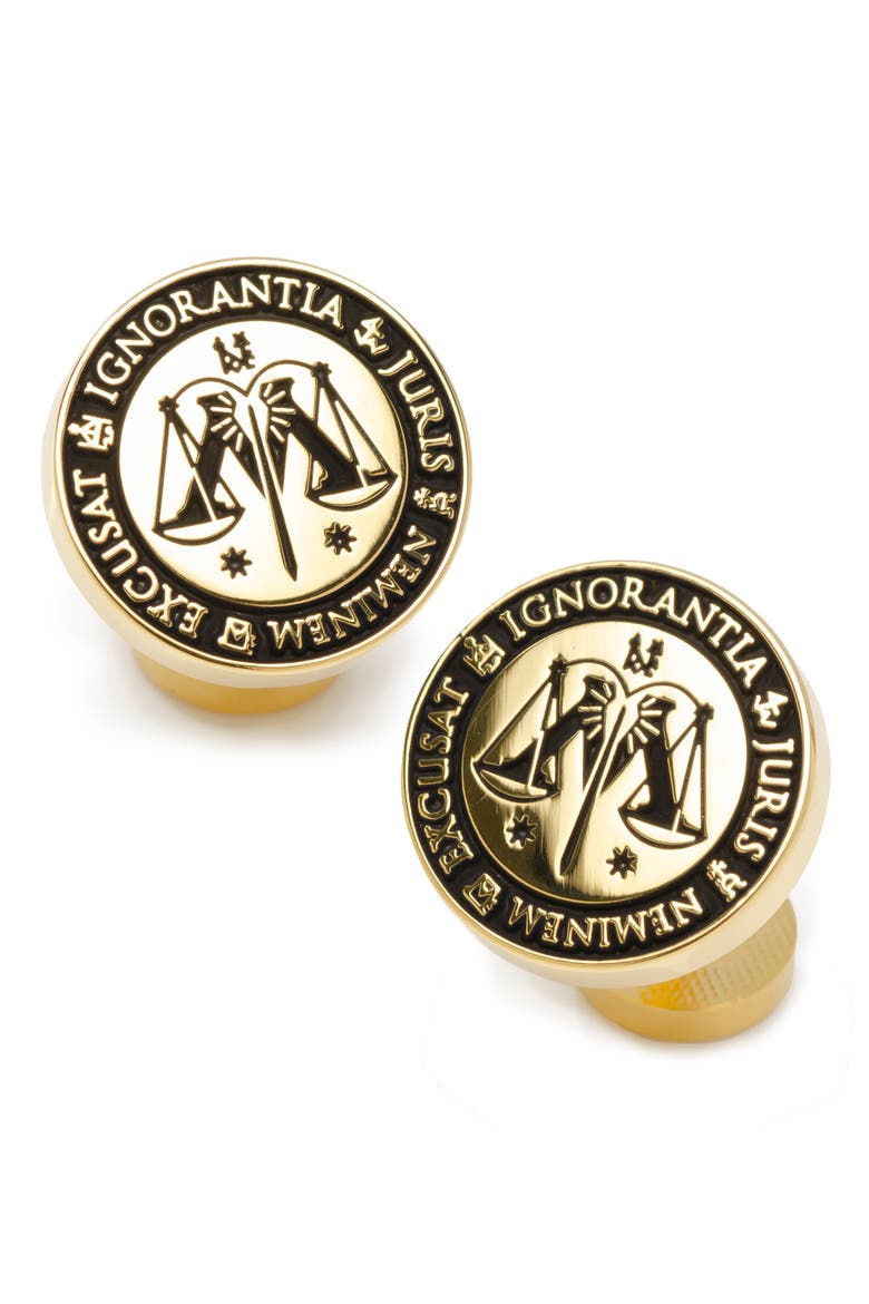 Harry Potter Ministry of Magic Cuff Links, Main, color, GOLD