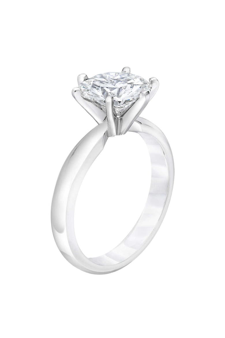 Certified 4Ct Round Diamond Solitaire Engagement Ring 14k Gold Lab Grown, Alternate, color, 14k White Gold