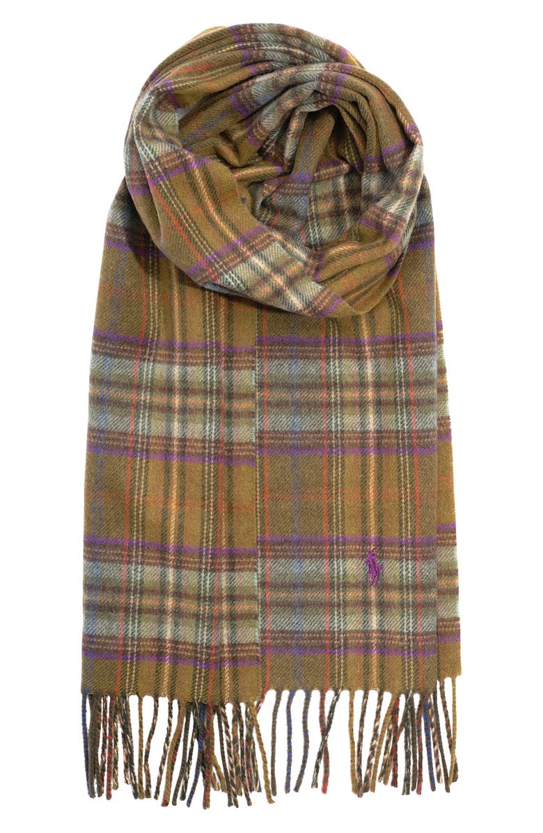 Polo Ralph Lauren Plaid Wool & Cashmere Scarf, Alternate, color,
