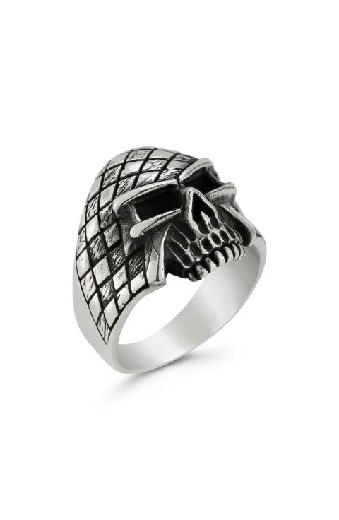 Sterling Silver Oxidized Skull Ring
