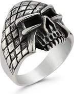 Yield of Men Sterling Silver Oxidized Skull Ring