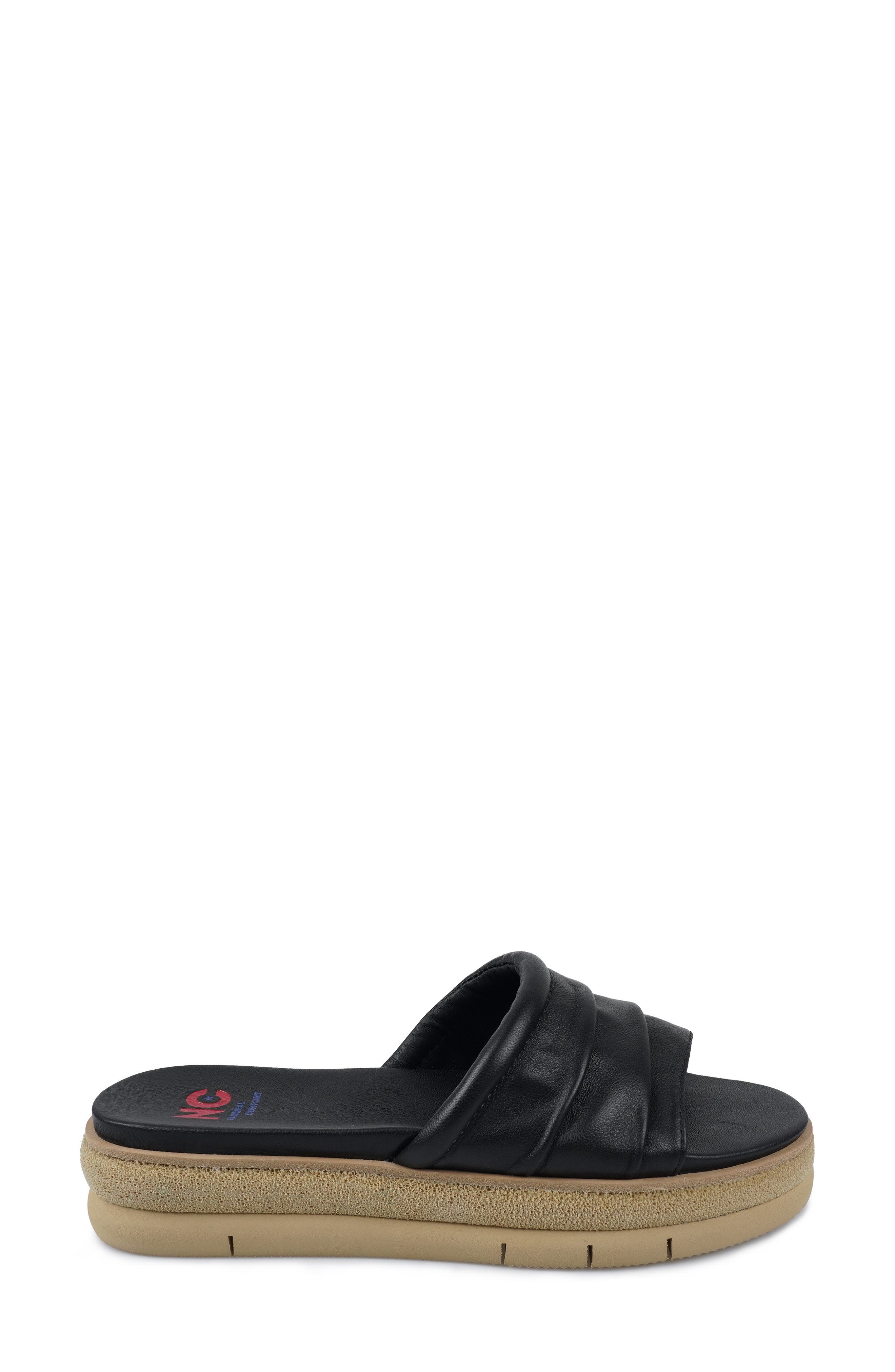 National Comfort Marieller Platform Slide Sandal, Alternate, color, Black Leather