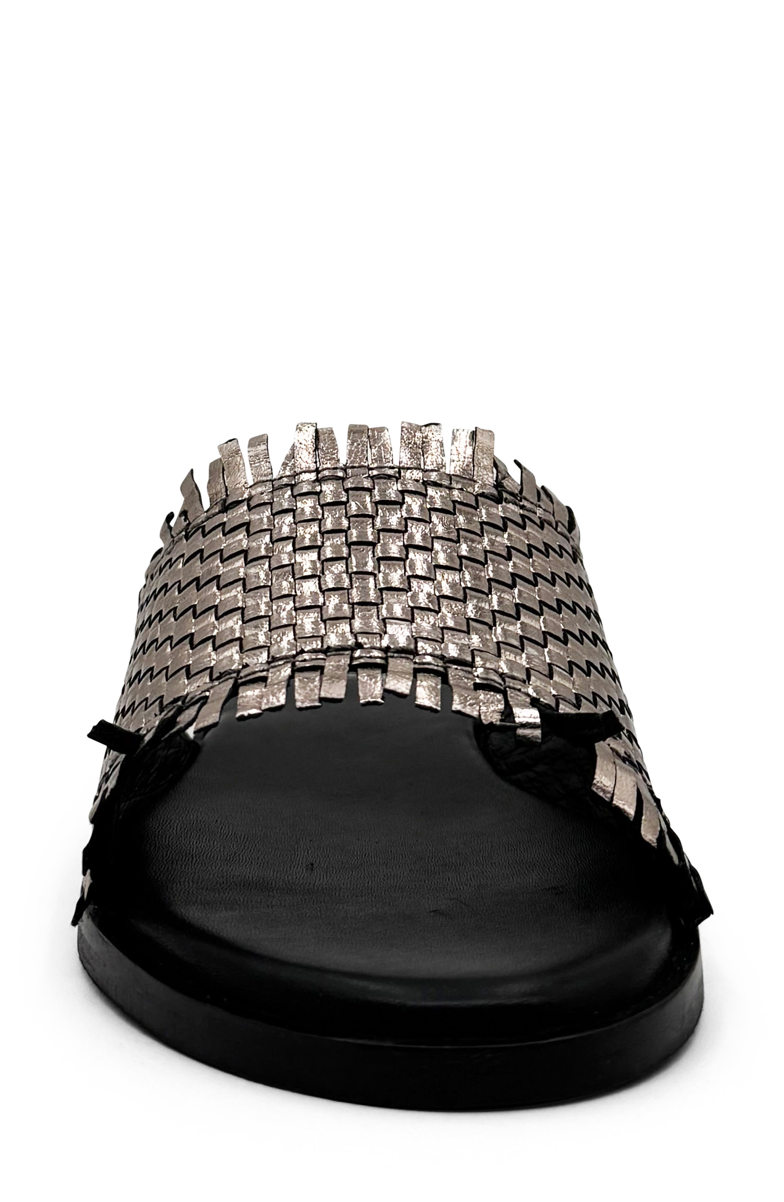CHELSEA CREW Zigor Woven Slide Sandal, Alternate, color, Pewter Leather