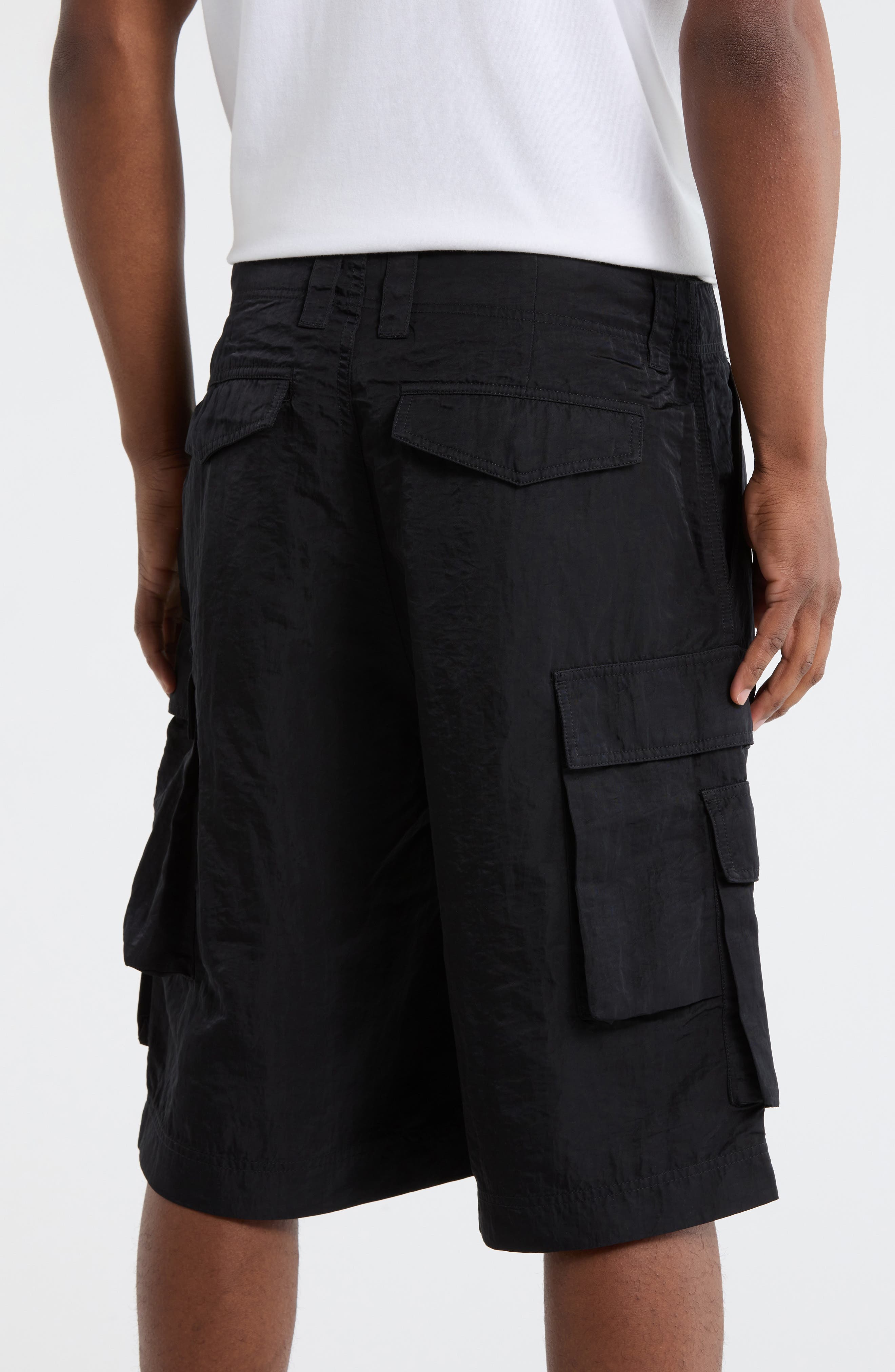 Solid Cargo Shorts - image 2