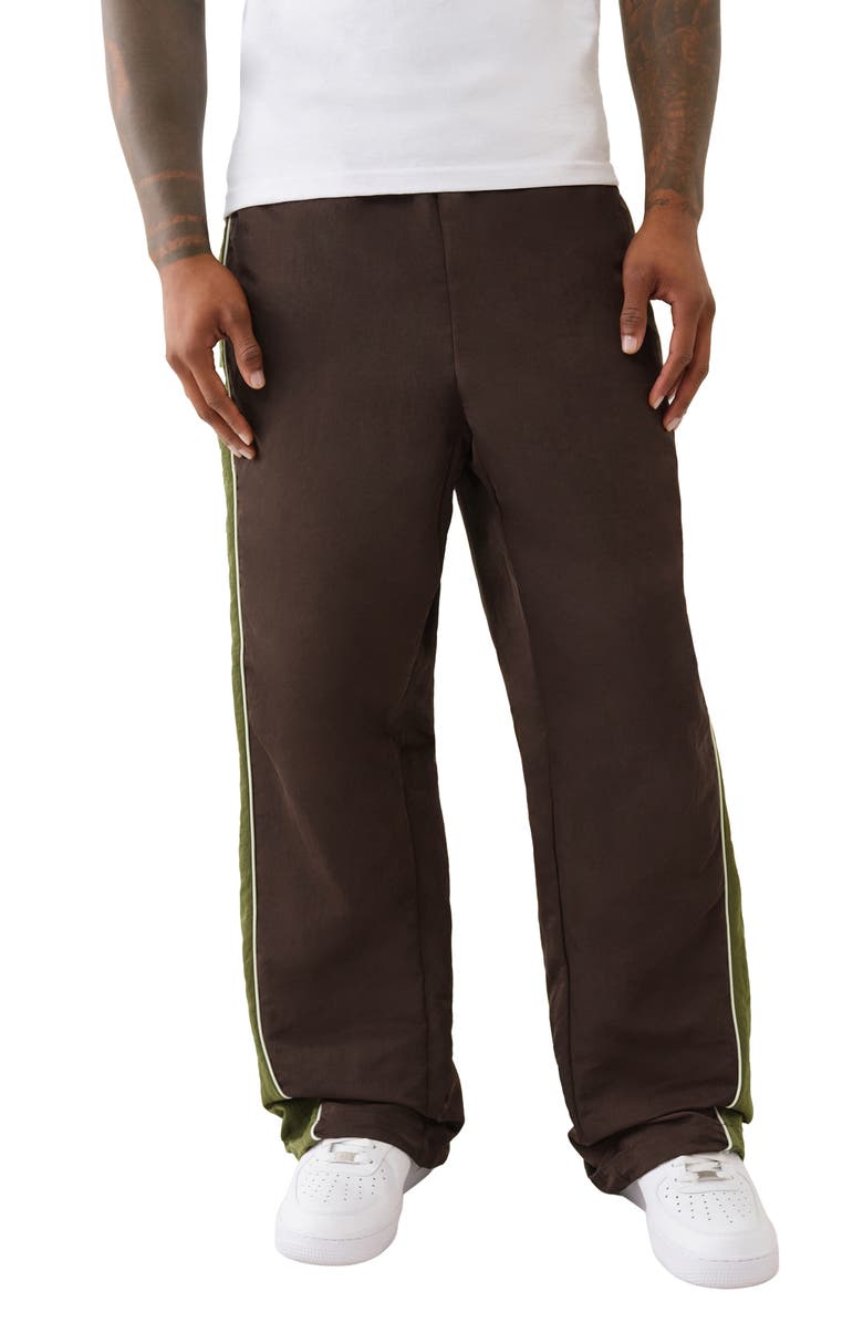 True Religion Colorblock Joggers, Main, color, Dark Brown / Kalamata