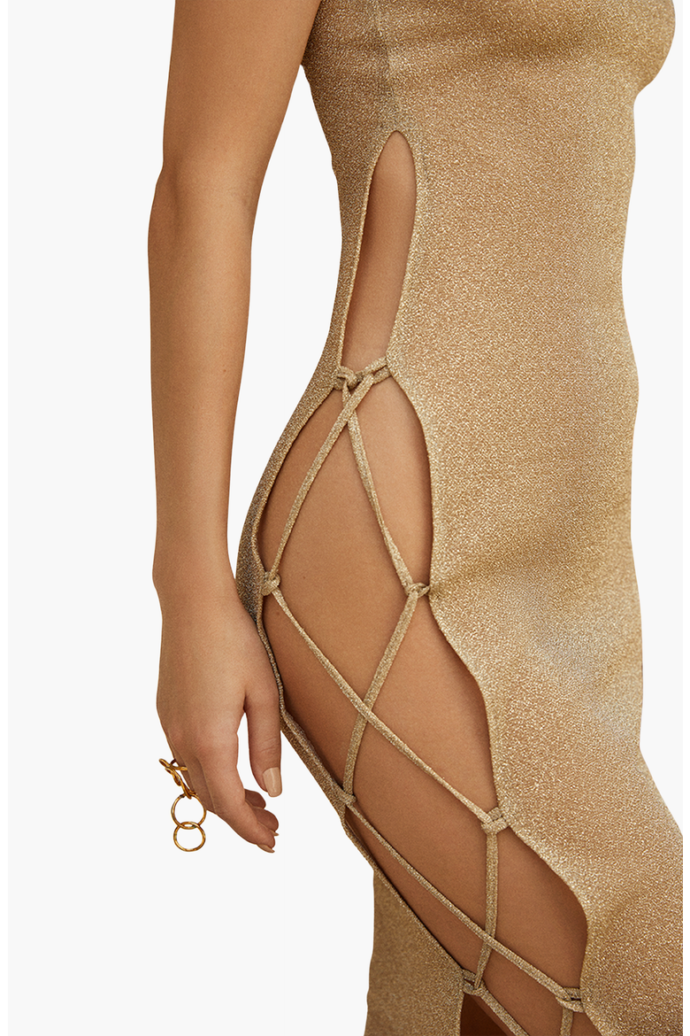 NYX Rope Detailed Beach Dress, Alternate, color, Gold