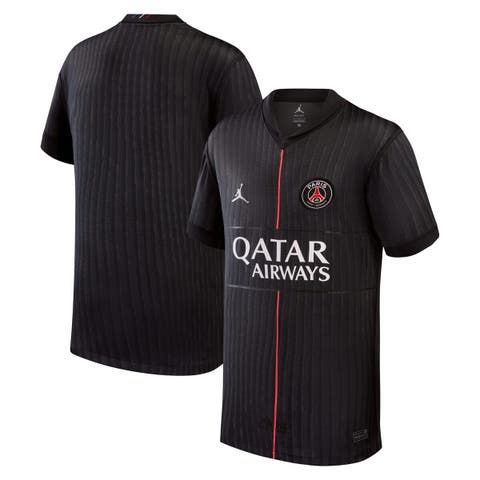 Youth Jordan Brand Black Paris Saint-Germain 2025/26 Fourth Replica Jersey