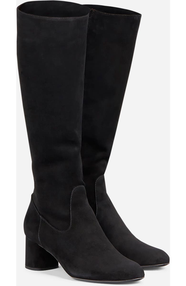 AGL Lorette Water Resistant Velour Boot With Heel, Alternate, color, Black