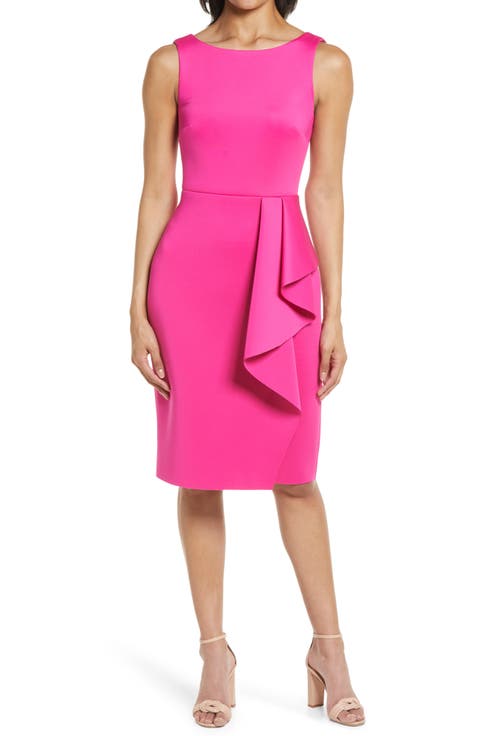 Sleeveless Ruffle Sheath Dress