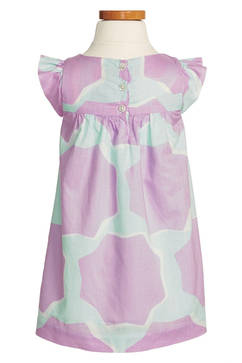 'Star Flower' Flutter Sleeve Dress, Alternate, color, OPAL BLUE