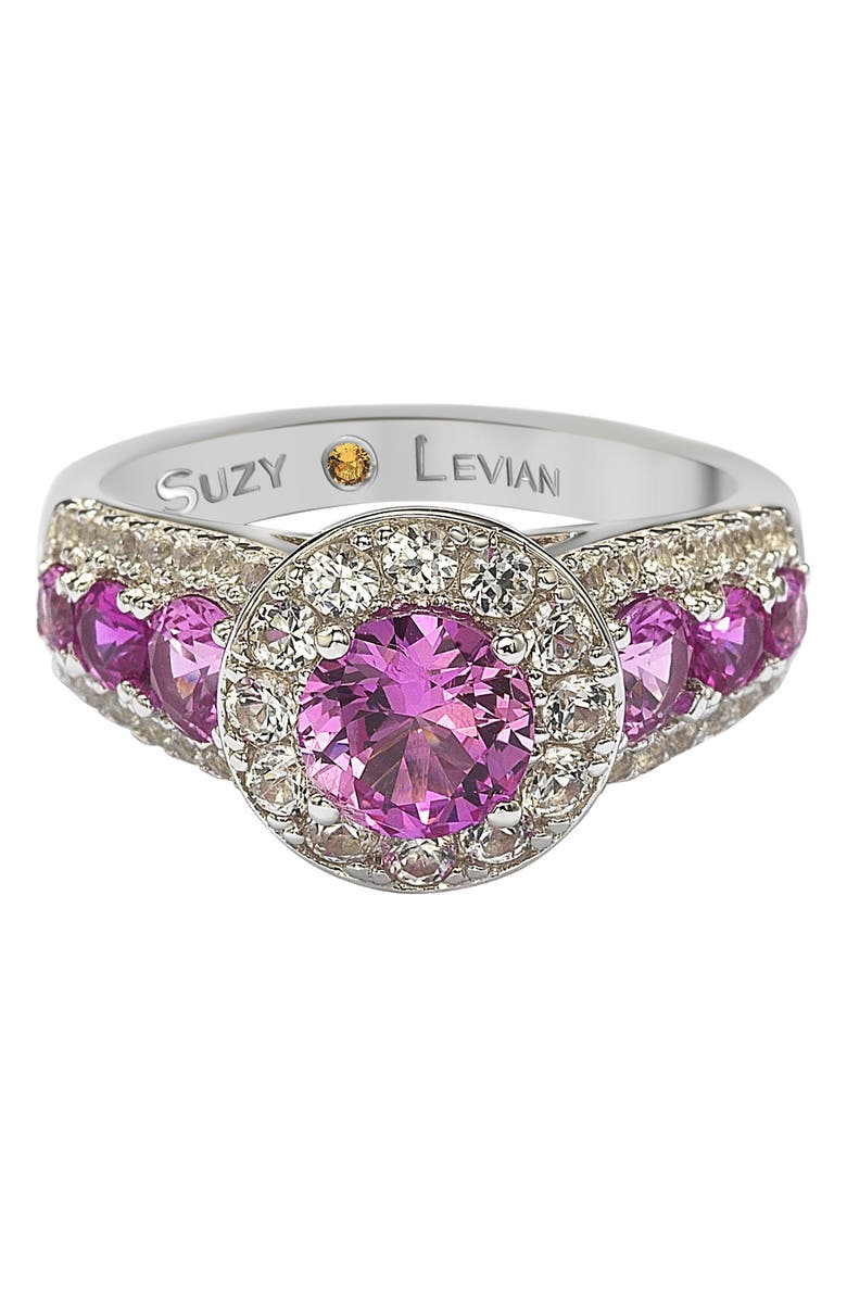 SUZY LEVIAN Sterling Silver & Pink Sapphire Engagement Ring, Alternate, color, 