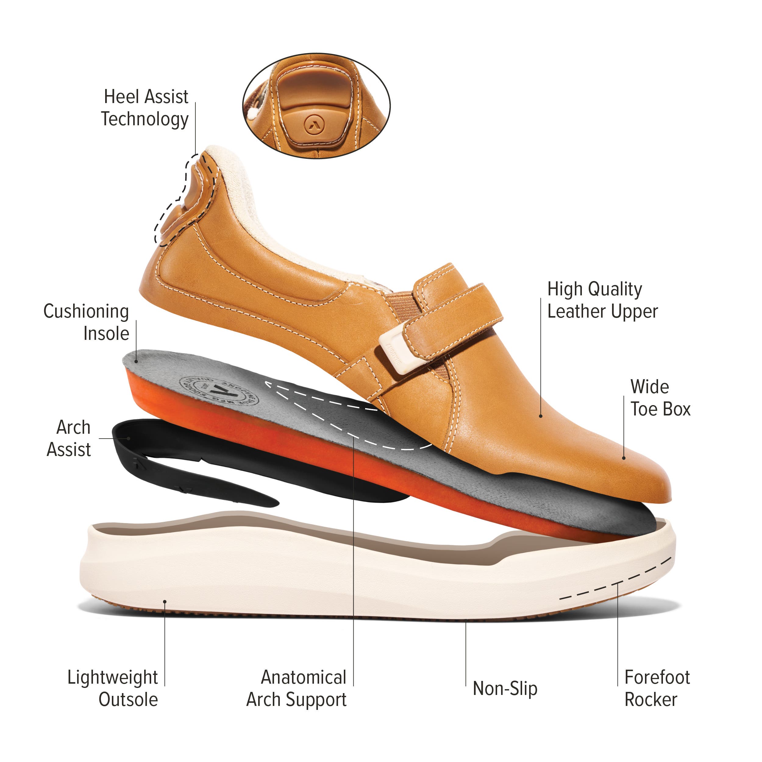 No. 51 Casual Dress Oxford, Alternate, color, Cognac