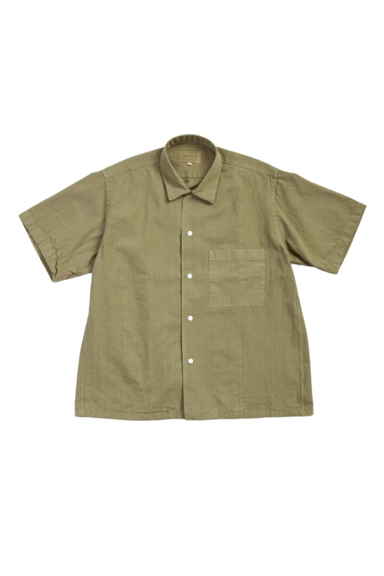 Bowling Inspired Short Sleeve Shirt, Alternate, color, Military_Green