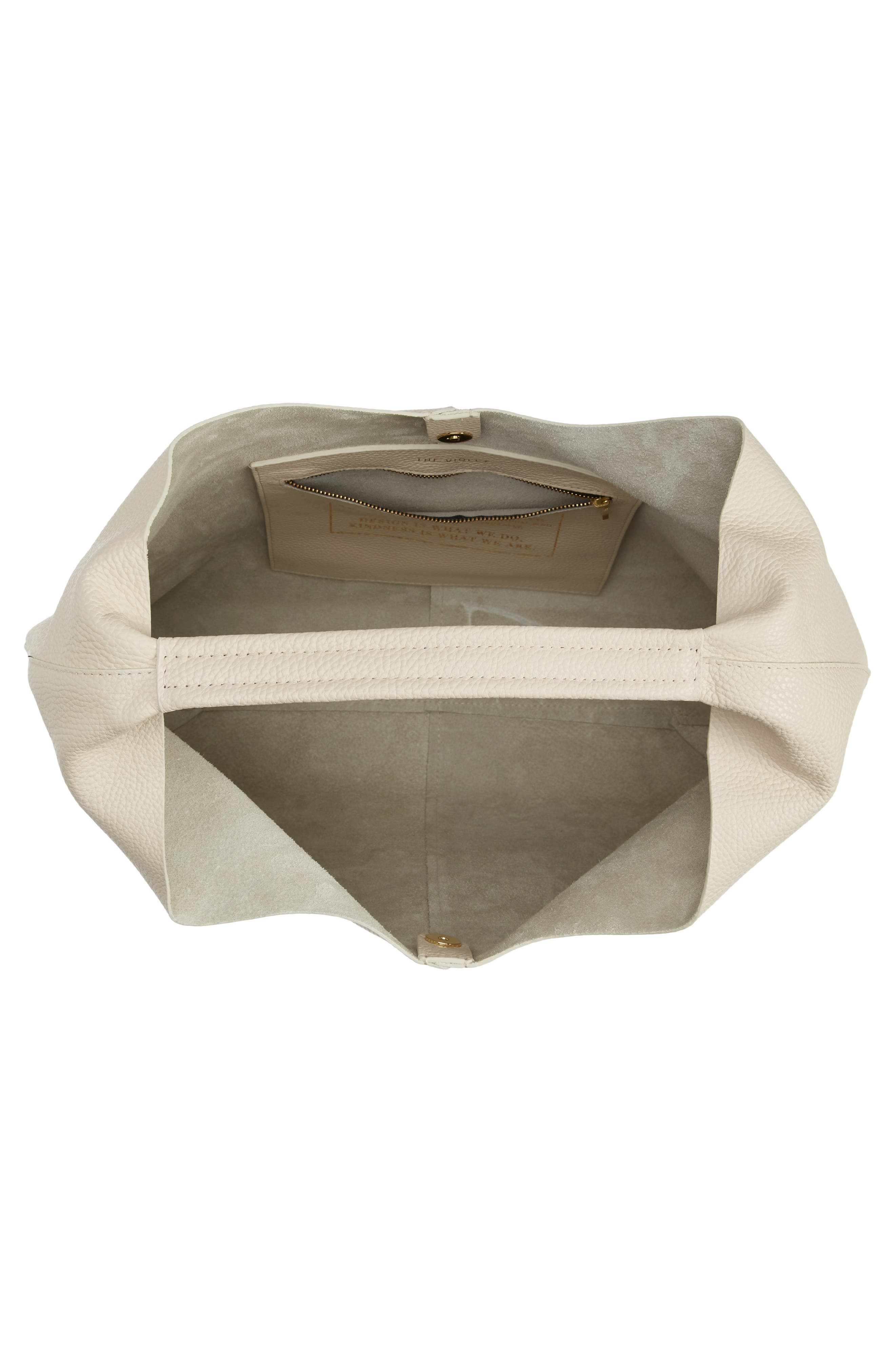 Violet Leather Hobo Bag, Alternate, color, NATURAL