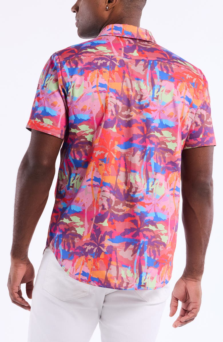 Robert Graham Pasco Short Sleeve Cotton Button-Up Shirt, Alternate, color, Pink Multi