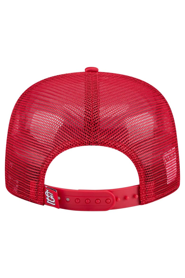Men's New Era Red St. Louis Cardinals Retro Satin Script Golfer Adjustable Hat, Alternate, color, Red