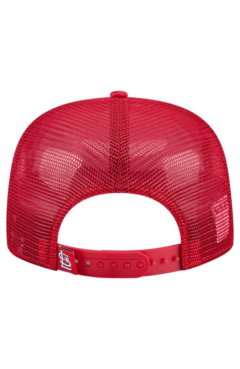 New Era Men's New Era Red St. Louis Cardinals Retro Satin Script Golfer Adjustable Hat, Alternate, color, Red