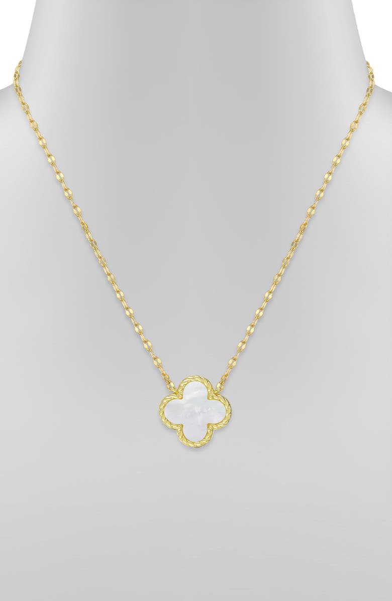 Lily Nily Kids' Mother-of-Pearl Clover Pendant Necklace, Alternate, color, Gold