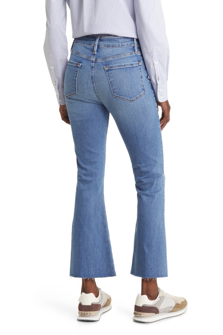 Le Crop Flare Raw Hem Jeans, Alternate, color, MORNING BLUE