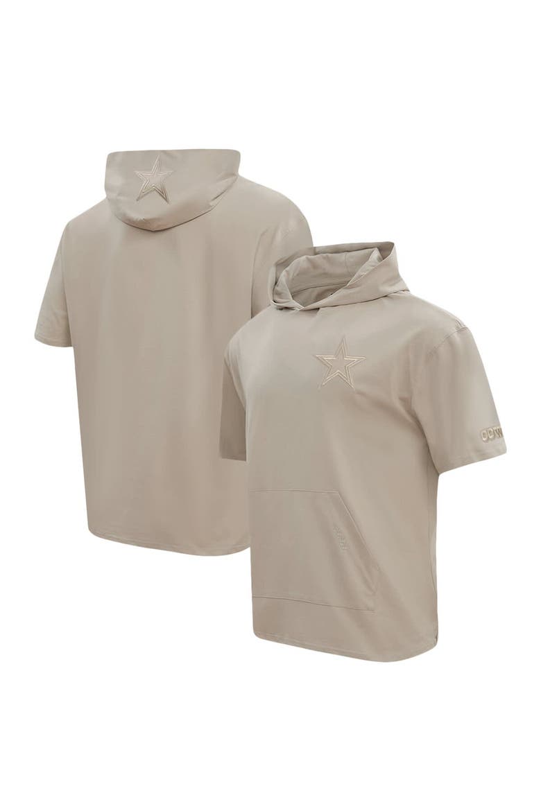Men's Pro Standard Tan Dallas Cowboys Neutrals Capsule Short Sleeve Pullover Hoodie, Main, color, Tan