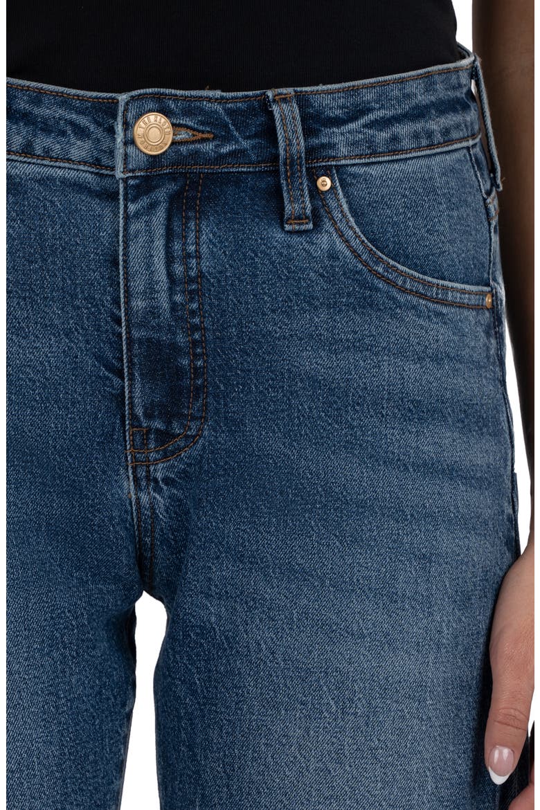 Ashley Raw Hem High Waist Ankle Slouchy Barrel Jeans, Alternate, color, MODERATE W/DK