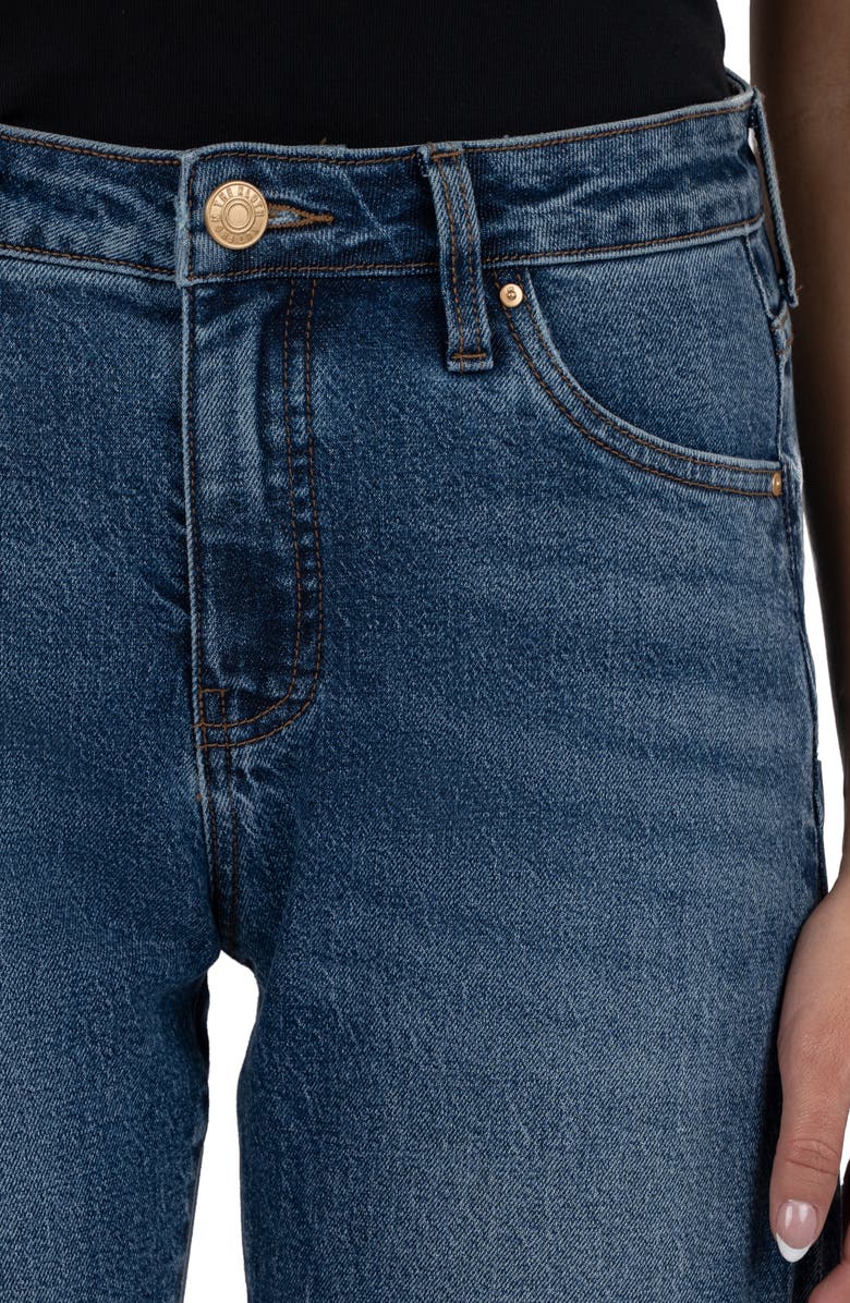 KUT from the Kloth Ashley Raw Hem High Waist Ankle Slouchy Barrel Jeans, Alternate, color, Moderate W/Dk