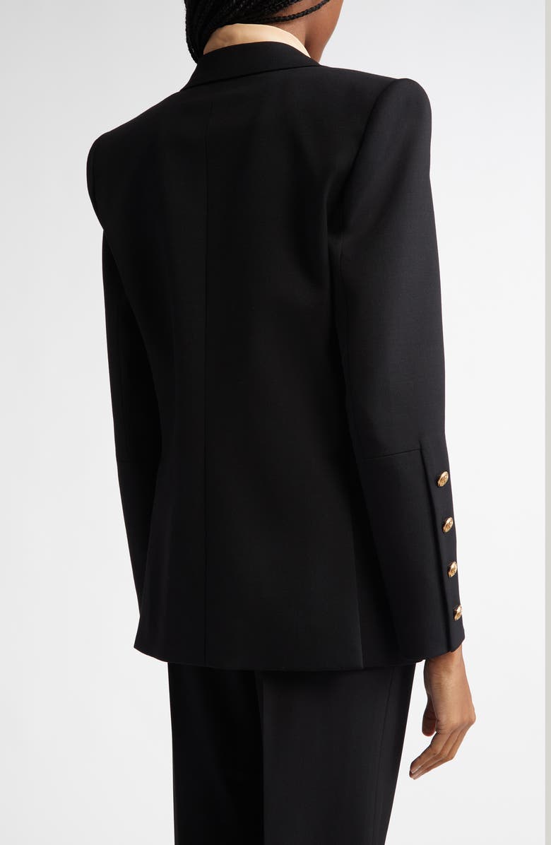 Chloé Double Breasted Stretch Wool Grain de Poudre Blazer, Alternate, color, 