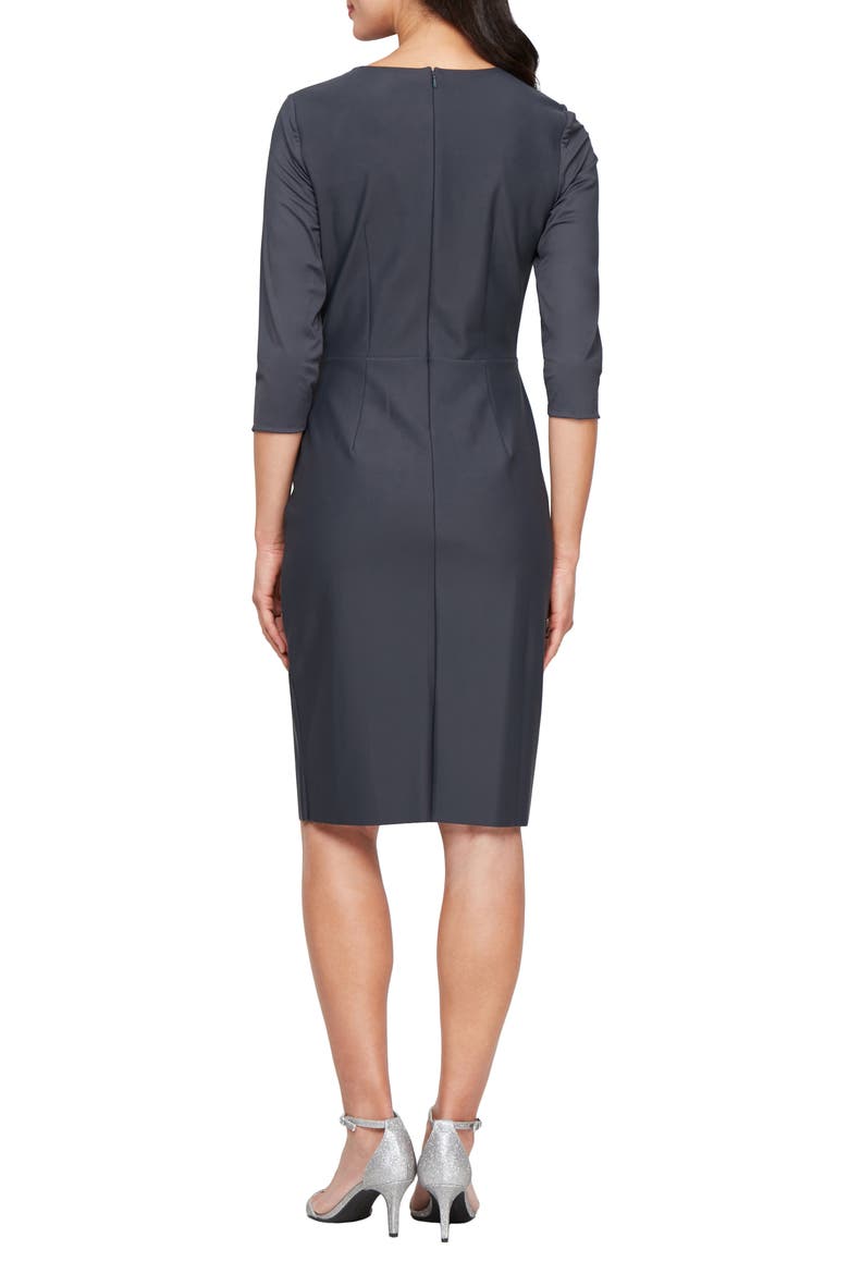 Contour Collection Bead Detail Cascade Ruffle Sheath Dress, Alternate, color, CHARCOAL