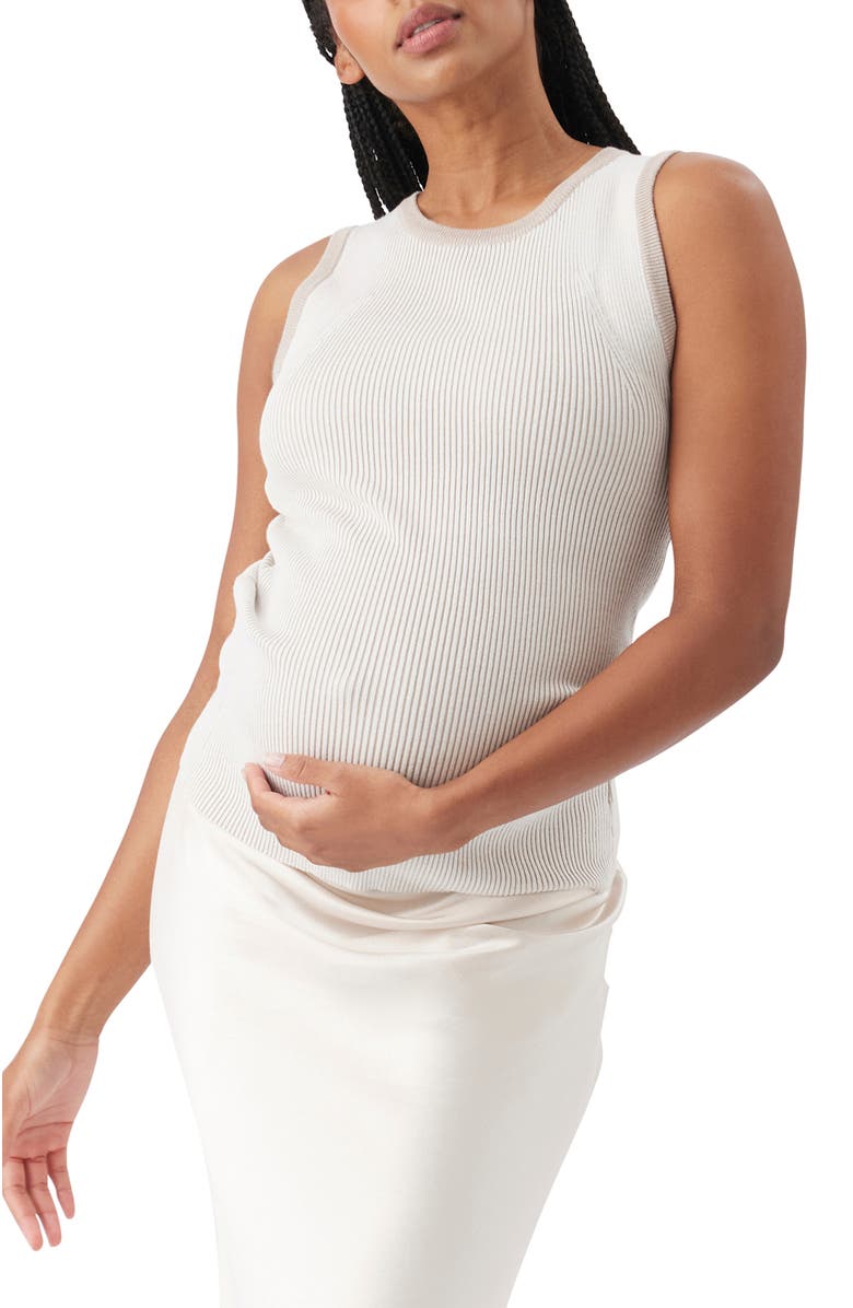 Ripe Maternity Zoe Rib Knit Nursing Tank, Alternate, color, Natural / Taupe