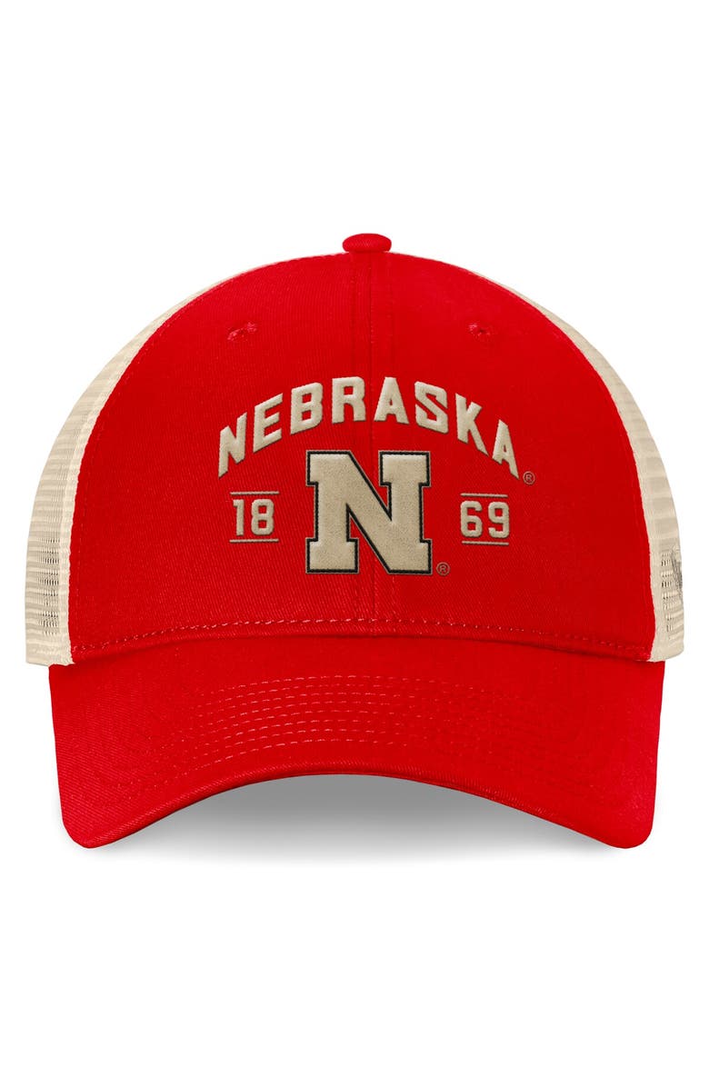 TOP OF THE WORLD Men's Top of the World Scarlet Nebraska Huskers Heritage Waylon Trucker Adjustable Hat, Alternate, color, 
