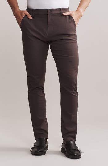 Rhone Gotham Slim Fit Water Repellent Pants In Brown