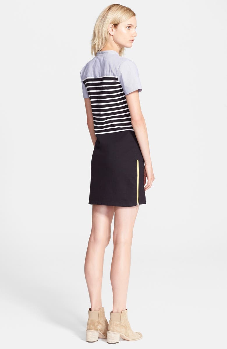 Band of Outsiders Short Sleeve Breton Stripe Dress, Alternate, color,