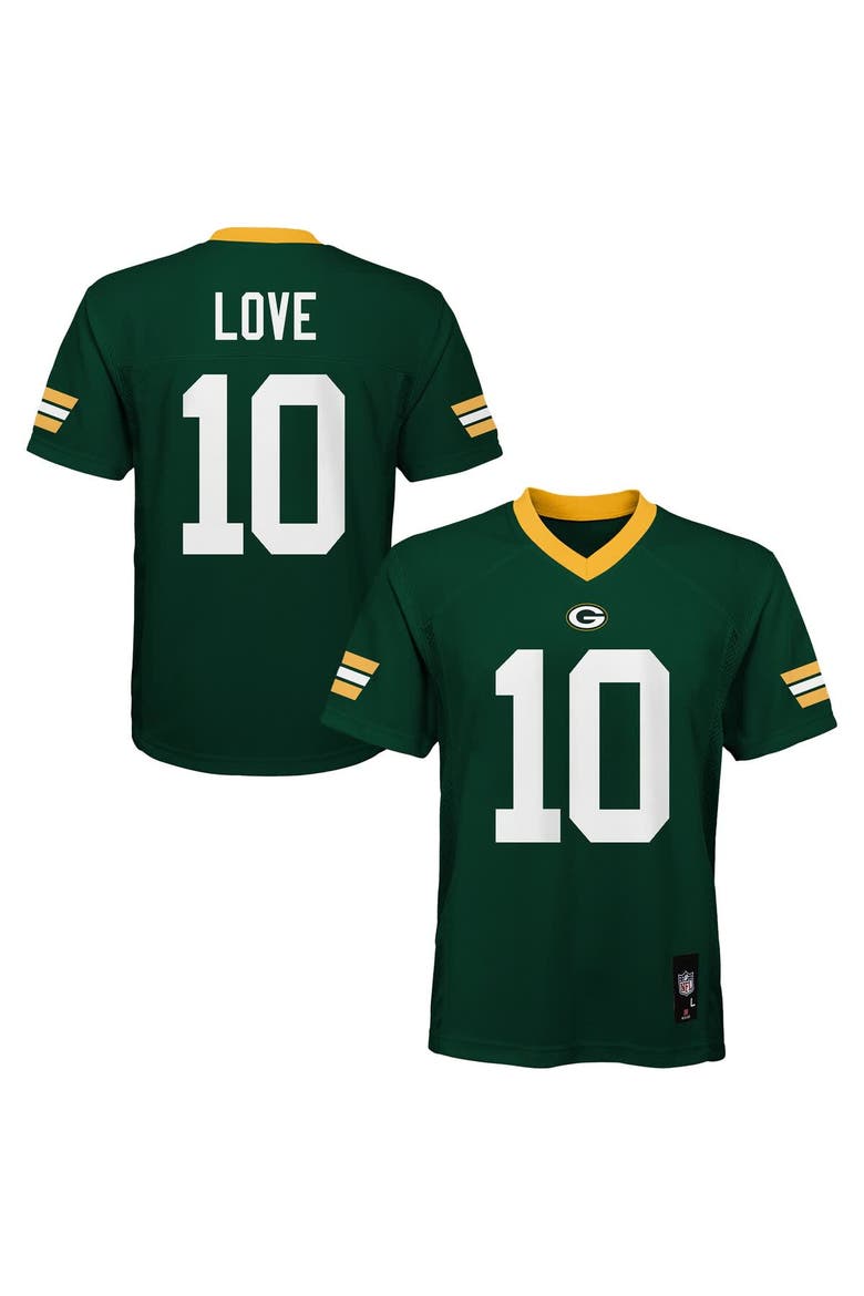Preschool Outerstuff Jordan Love Green Green Bay Packers Replica Player Jersey, Main, color, Green