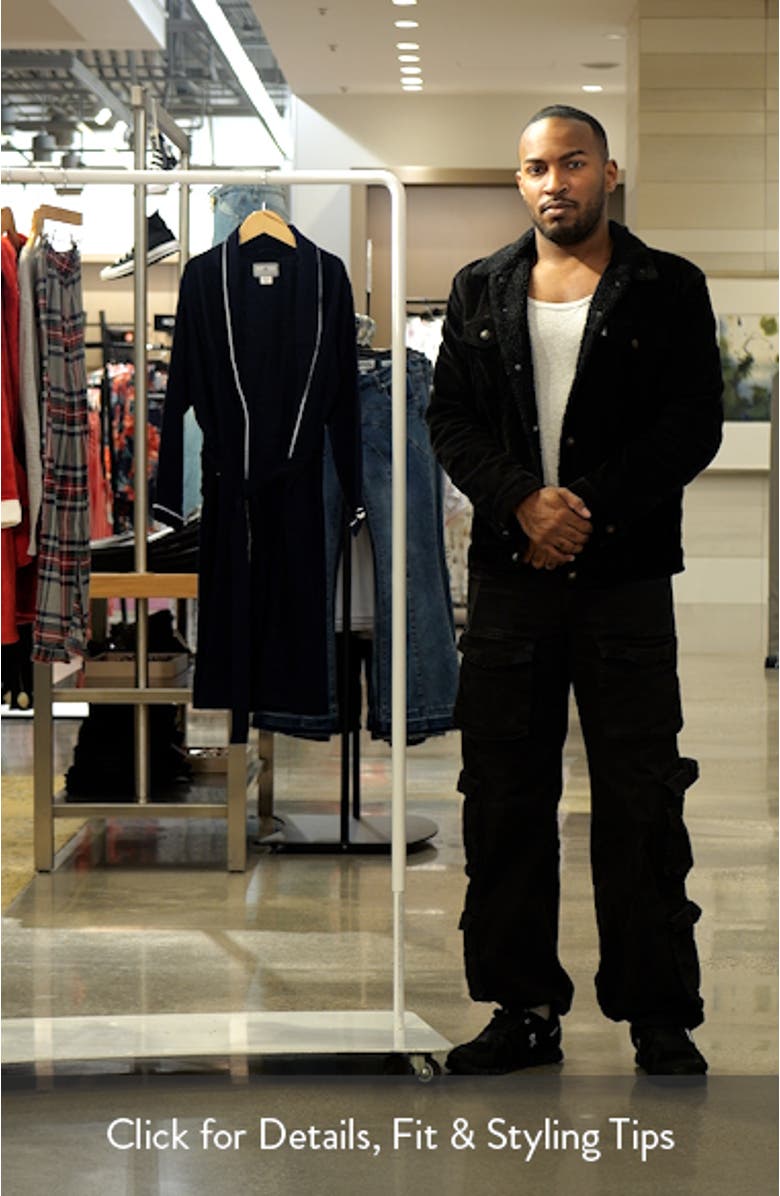 Kids' Navy Flannel Robe, sales video thumbnail