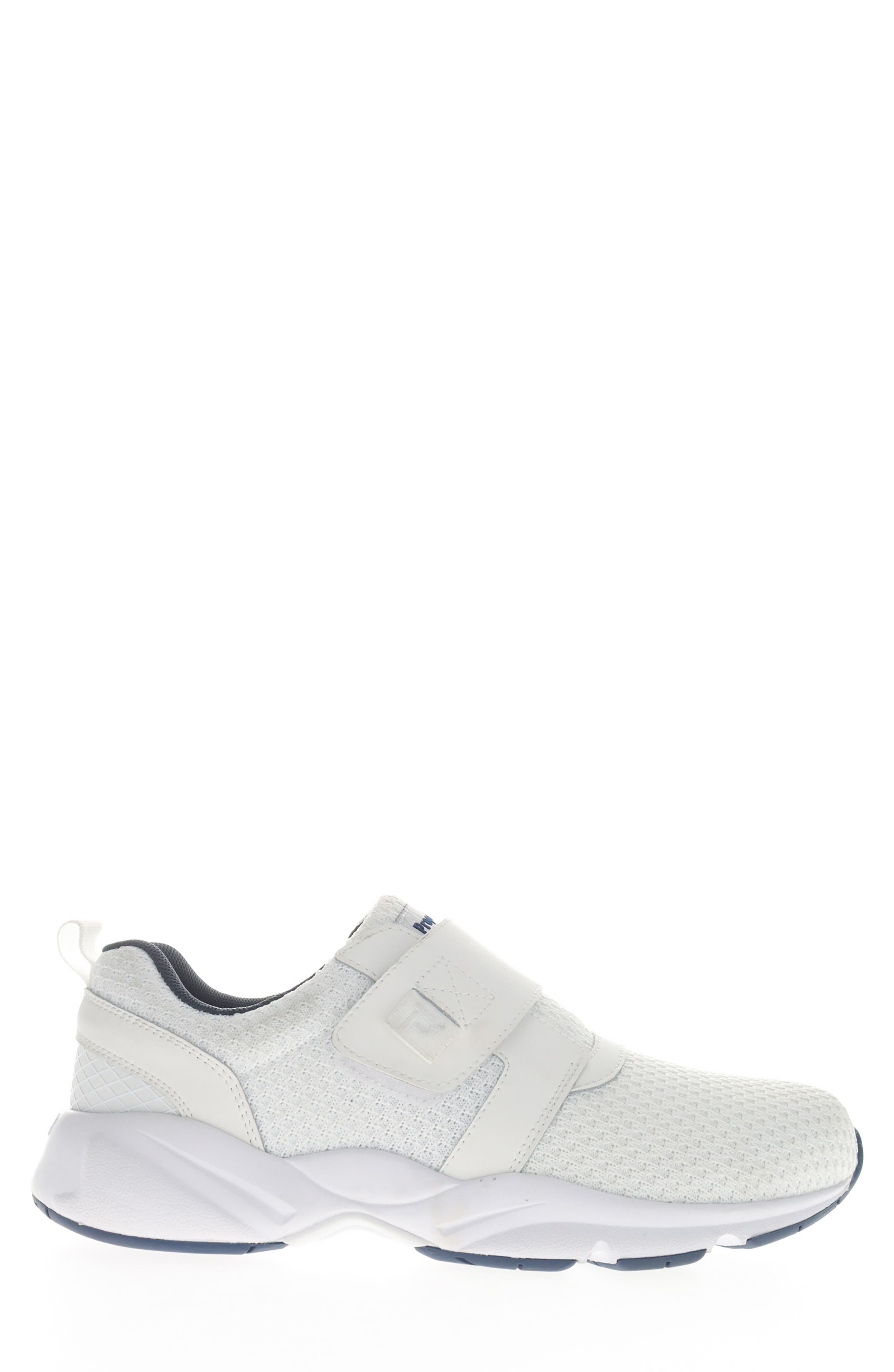 Stability X Strap Sneaker, Alternate, color, WHITE/ NAVY
