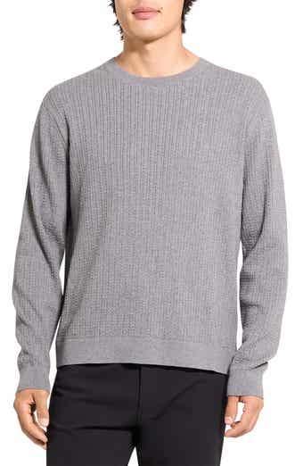 Theory Riland Cable Stitch Cotton Crewneck Sweater