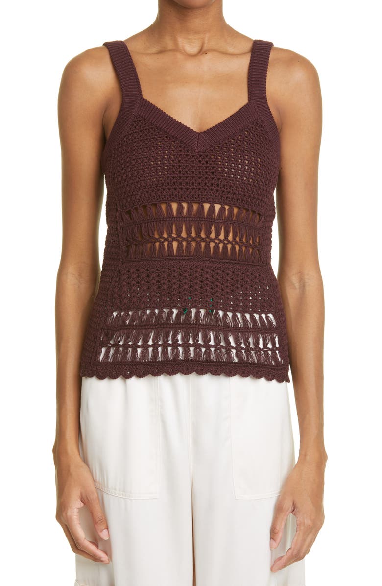 Wales Bonner Women's Djembe Cotton Crochet Tank, Main, color,