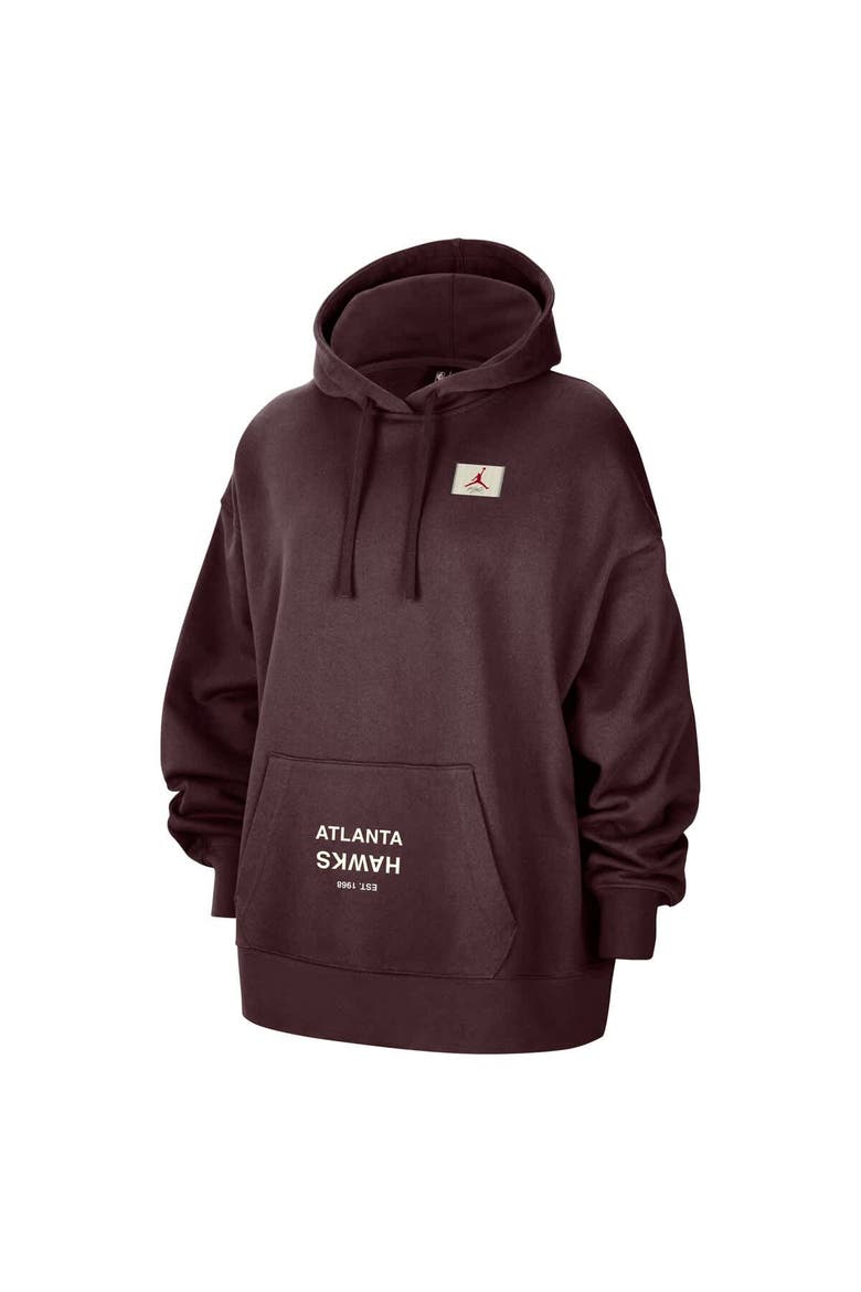 Women's Jordan Brand  Burgundy Atlanta Hawks Courtside Statement Edition Oversize Pullover Hoodie, Alternate, color, Burgundy