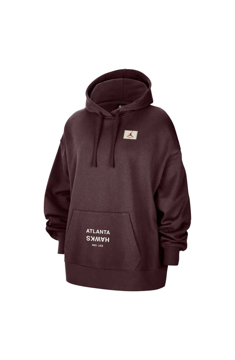 Jordan Brand Women's Jordan Brand  Burgundy Atlanta Hawks Courtside Statement Edition Oversize Pullover Hoodie, Alternate, color, Burgundy