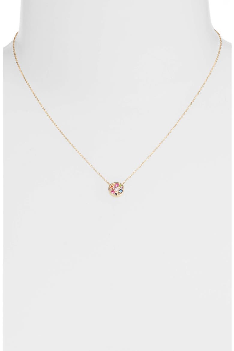 Love Rainbow Round Pendant Necklace, Alternate, color, GOLD/ MULTI