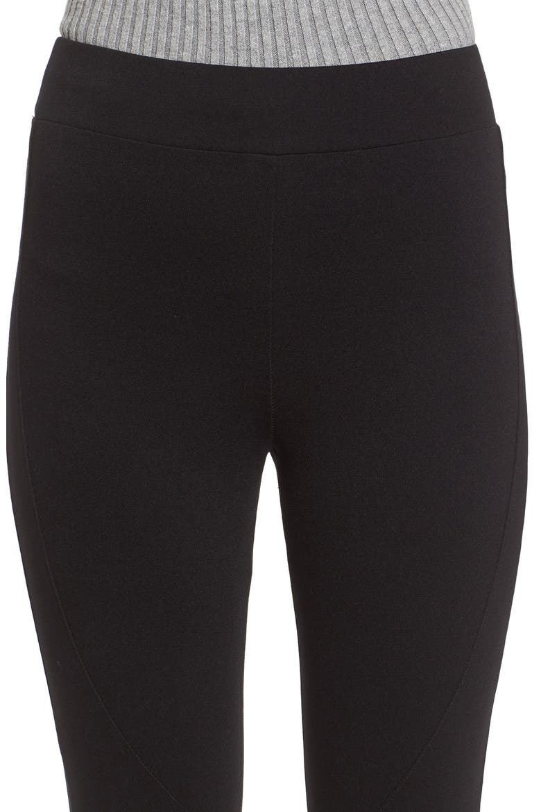 Zipper Leggings, Alternate, color, BLACK