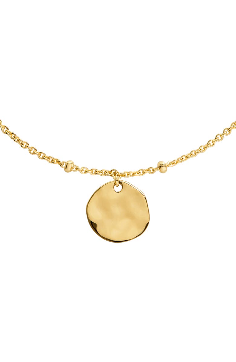 Monica Vinader Siren Muse Hammered Disc Charm Bracelet, Alternate, color, 18K Gold Vermeil