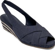 Aerosoles Roberta Linen Slingback Espadrille Wedge Sandal