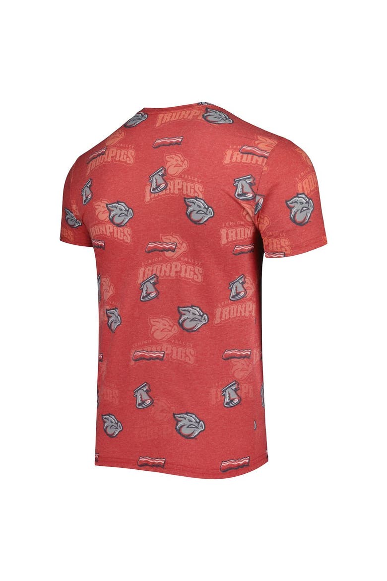 Men's Red Lehigh Valley IronPigs Allover Print Crafted T-Shirt, Alternate, color, Red