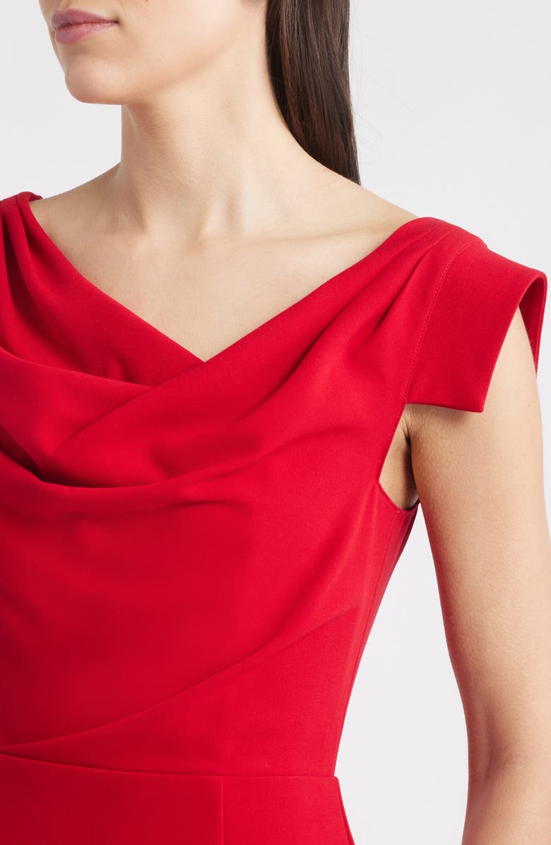 Black Halo Jacqueline Midi Gabardine Sheath Dress, Alternate, color, Bonfire