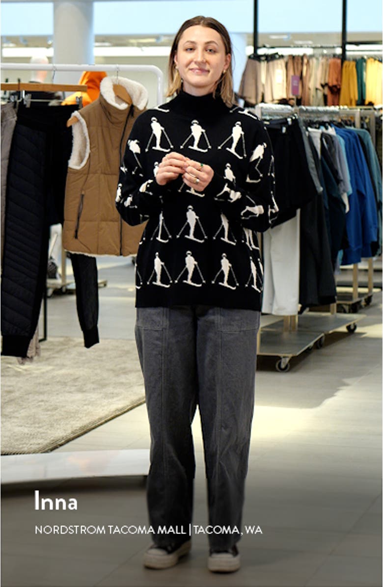 Dani Skier Jacquard Organic Cotton Blend Turtleneck Sweater, sales video thumbnail